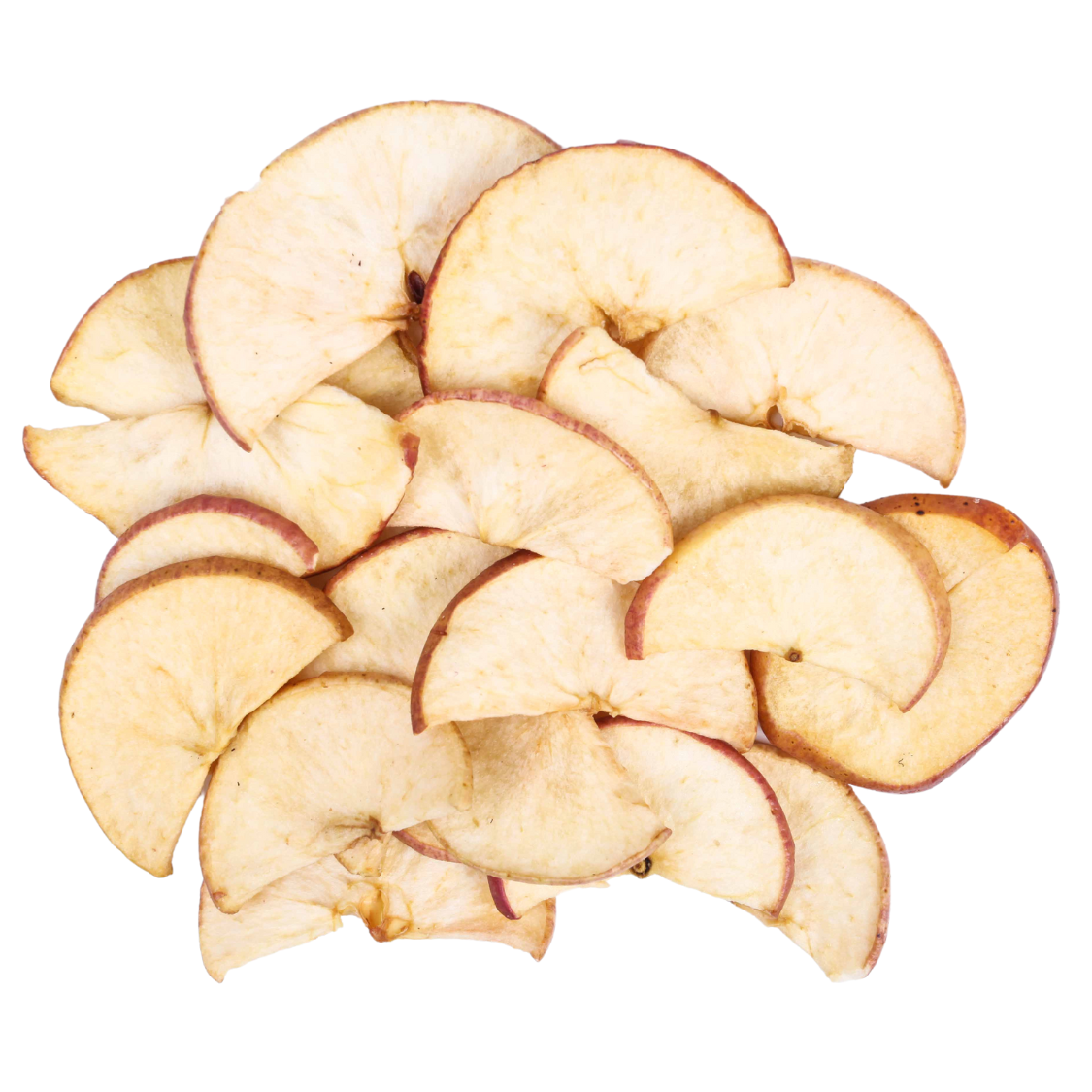 Apple Chips are a delightful and wholesome snack made from thinly sliced apples that are dehydrated until crisp. The natural sweetness of the apples intensifies during the process, resulting in a satisfyingly sweet and crunchy treat, offering a burst of apple flavor in every bite. #CKT Foods #Vacuum Dried Chips #Apple Chips