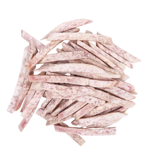 Taro Chips are a delightful snack crafted from thinly sliced taro root, which is then crisped to perfection. The result is a light and crunchy chip with a unique earthy flavor, offering a satisfying alternative to traditional potato chips. #CKT Foods #Vacuum Dried Chips # Taro Chips