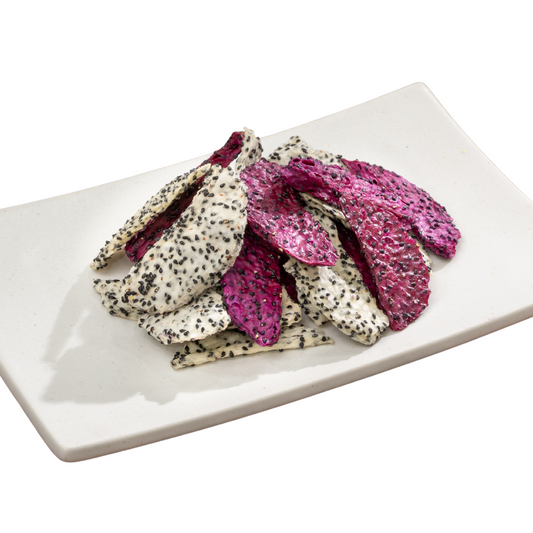 Dried Red Dragon Fruit offers a delightful burst of sweetness with a subtle hint of tanginess that tantalizes the taste buds. The unique flavor profile is enhanced through the drying process, resulting in a chewy and concentrated tropical experience. #CKT Foods #Dried Red Dragon Fruit #Dried Fruit.